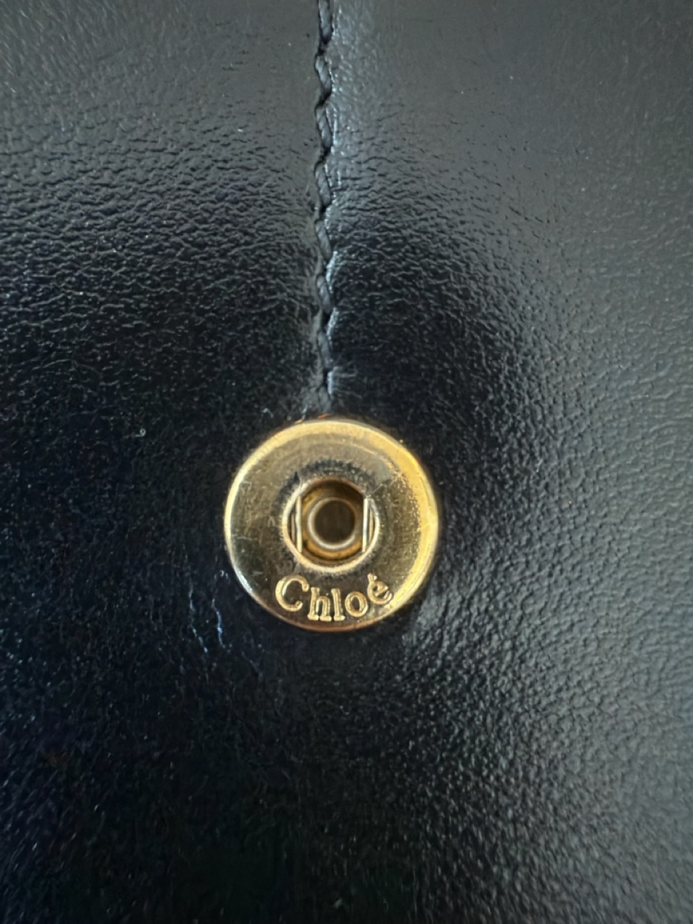 Chloe Black Leather Wallet with Gold 'C' Emblem - Picture 9 of 13